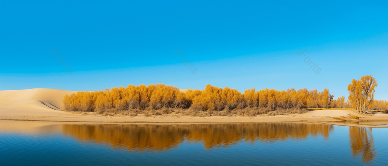 实拍蓝天下湖边沙漠上的自然风景,高清,摄影图,摄影图片,图片大全,摄影图免费下载